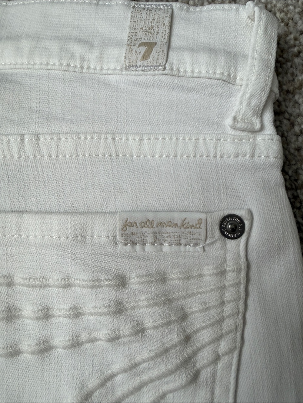 7 For All Mankind White High-Rise Wide-Leg Jeans — Flared Silhouette - Picture 6 of 7